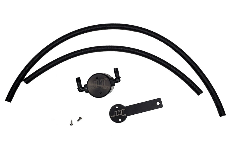J&L 16-24 Nissan Titan 5.6L Passenger Side Oil Separator 3.0 - Black Anodized