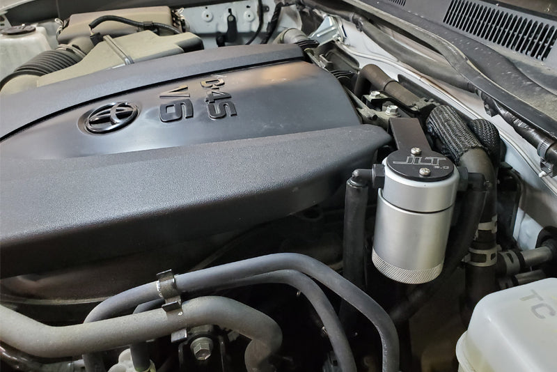 J&L 16-23 Toyota Tacoma 3.5L Driver Side Oil Separator 3.0 - Clear Anodized