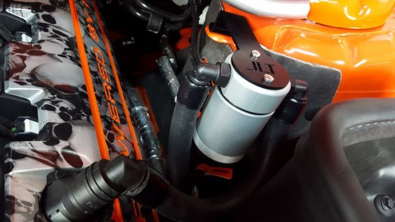 J&L 2011-2017 Ford Mustang GT Driver Side Oil Separator 3.0 - Clear Anodized