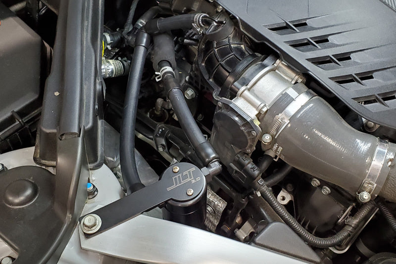 J&L 18-22 Kia Stinger GT 3.3TT Passenger Side Oil Separator 3.0 - Black Anodized