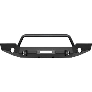 Westin 18-19 Jeep Wrangler JL WJ2 Full Width Front Bumper w/Bull Bar Textured Black