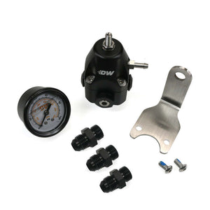 DeatschWerks DWR1000C AFPR + Pressure Gauge + 6AN Fittings - Anodized Black