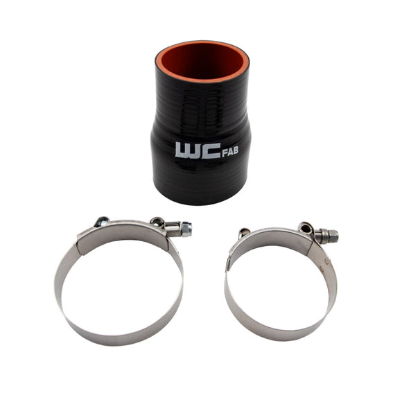 Wehrli 2.375in x 3in ID Straight Reducer 4.5in Long Silicone Boot and Clamp Kit