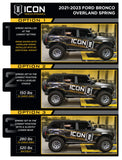 ICON 21-23 Ford Bronco Rear 2.5 VS IR Coilover Kit Heavy Rate Spring