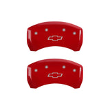 MGP 4 Caliper Covers Engraved Front & Rear Bowtie Red finish silver ch