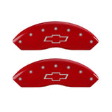 MGP 4 Caliper Covers Engraved Front & Rear Bowtie Red finish silver ch