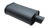 Vibrant StreetPower FLAT BLACK Oval Muffler with Single 4in Outlet - 4in inlet I.D.