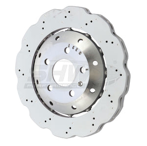 SHW 13-15 Audi RS5 4.2L Rear Drilled-Dimpled Lightweight Wavy Brake Rotor (8T0615601A)