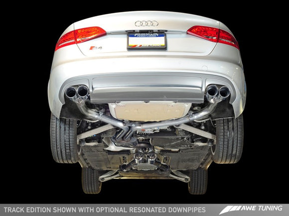 AWE Tuning Audi B8 / B8.5 S4 3.0T Track Edition Exhaust - Chrome Silver Tips (90mm)