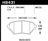 Hawk 01-05 Miata w/ Sport Suspension HP+ Street Front Brake Pads D890