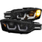 ANZO 2012-2015 BMW 3 Series Projector Headlights w/ U-Bar Black