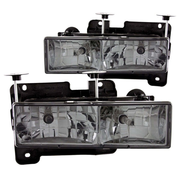 ANZO 1988-1998 Chevrolet C1500 Crystal Headlights w/ Smoke Lens