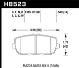 Hawk 06-10 Mazda Miata Mx-5 Rear HPS Sreet Brake Pads