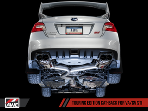 AWE Tuning Subaru STI VA / WRX GV / STI GV Sedan Touring Edition Exhaust - Chrome Silver Tip (102mm)