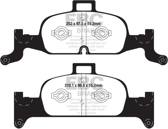 EBC 2018+ Audi A4 Allroad Quattro 2.0L Turbo Redstuff Front Brake Pads