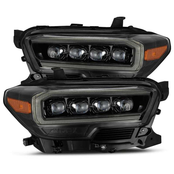 AlphaRex 16-20 Toyota Tacoma NOVA LED Projector Headlight Plank Style Alpha Black w/Activation Light