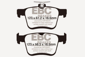 EBC 2014+ Audi A3 1.8 Turbo (w/Electronic Parking Brake) Ultimax2 Rear Brake Pads