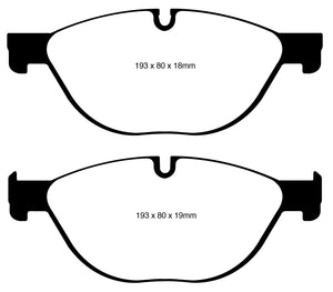 EBC 12-13 BMW 528 2.0 Turbo (F10) Performance Yellowstuff Front Brake Pads