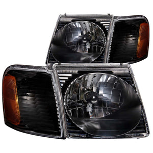 ANZO 2001-2005 Ford Explorer Crystal Headlights Black