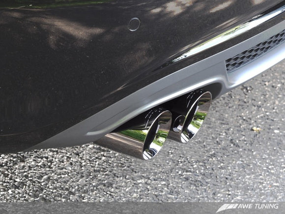 AWE Tuning Audi B8 A4 Touring Edition Exhaust - Single Side Diamond Black Tips