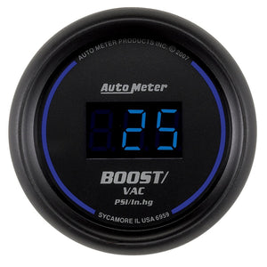 Autometer Cobalt Digital 52.4mm Black Vacuum/Boost Gauge