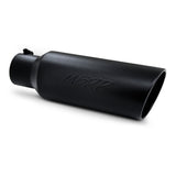 MBRP Universal Tip 6in OD Rolled End 4in Inlet 18in L Black Coated Exhaust Tip