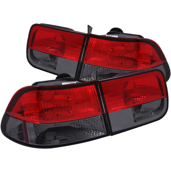 ANZO 1996-2000 Honda Civic Taillights Red/Smoke