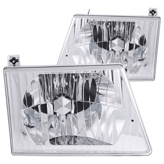 ANZO 1992-2006 Ford Econoline Crystal Headlights Chrome