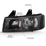 ANZO 2003-2017 Chevy Express Crystal Headlight Black