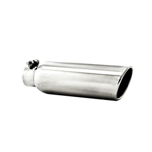 MBRP Universal Tip 3.5in OD 2.25in Inlet 12in L Angled Cut Rolled End Clampless No-Weld T304