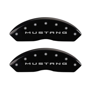 MGP 4 Caliper Covers Engraved Front 2015/Mustang Engraved Rear 2015/Bar & Pony Black finish slvr ch