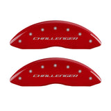 MGP 4 Caliper Covers Engraved Front & Rear Block/Challenger Red finish silver ch