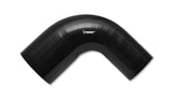 Vibrant 4 Ply Reinforced Silicone 90 degree Transition Elbow - 2.5in I.D. x 2.75in I.D. (BLACK)