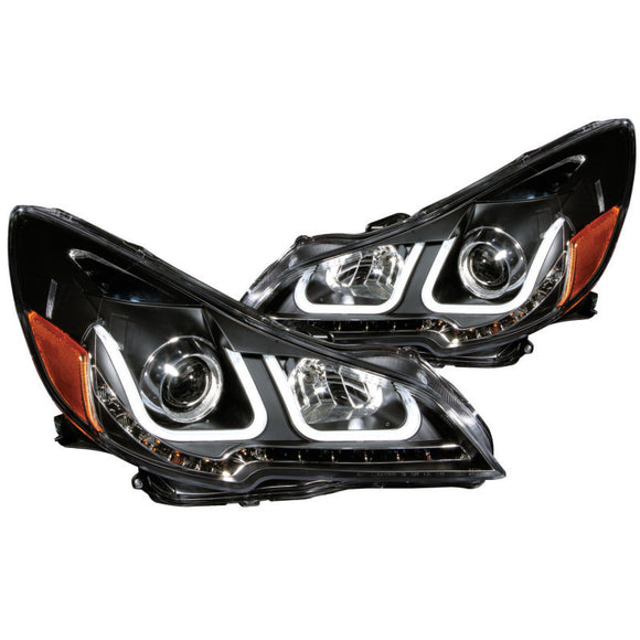 ANZO 2010-2014 Subaru Outback Projector Headlights w/ U-Bar Black