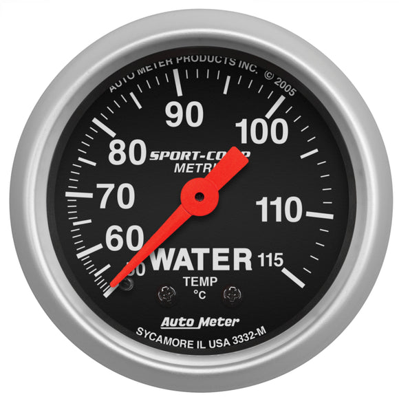 Autometer Sport 2in Water Temp Metric , 50-115 deg. C / Mech