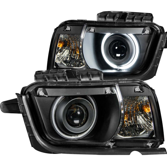 ANZO 2010-2013 Chevrolet Camaro Projector Headlights w/ Halo Black (CCFL)