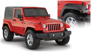 Bushwacker 07-18 Jeep Wrangler Pocket Style Flares 2pc - Black