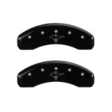 MGP 4 Caliper Covers Engraved Front 2015/Mustang Engraved Rear 2015/Bar & Pony Black finish slvr ch