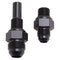 Russell Performance -6 AN to 4L80 Transmission Ports Adapter Fittings (Qty 2) - Black Zinc