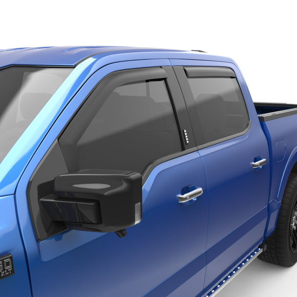 EGR 15+ Ford F150 Crew Cab In-Channel Window Visors - Set of 4 - Matte (573495)