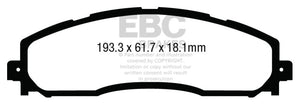 EBC 13+ Ford F250 (inc Super Duty) 6.2 (2WD) Extra Duty Rear Brake Pads