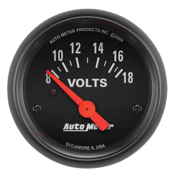 Autometer Z-Series 52mm 8-18 Volts Volmeter Gauge