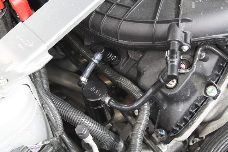 J&L 11-17 Ford Mustang V6 Passenger Side Oil Separator 3.0 - Black Anodized
