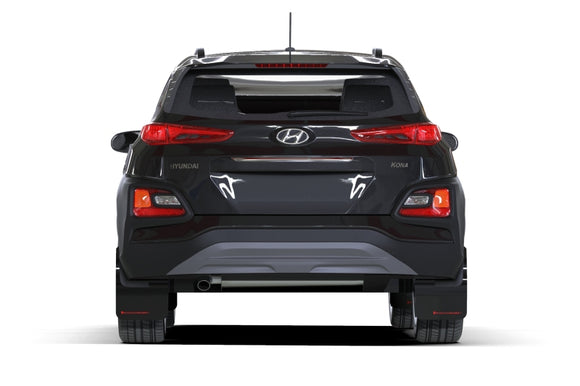 Rally Armor 18-22 Hyundai Kona Black UR Mud Flap w/ Grey Logo