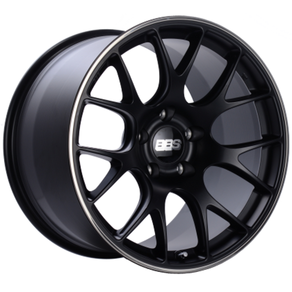 BBS CH-R 19x8.5 5x112 ET40 Satin Black Polished Rim Protector Wheel -82mm PFS/Clip Required