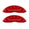 MGP 4 Caliper Covers Engraved Front & Rear Silverado Red finish silver ch