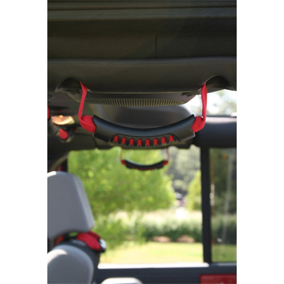 Rugged Ridge Rear Side Grab Handles Red 07-18 Jeep Wrangler Unlimited JK