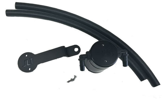 J&amp;L 13-19 Ford Fusion 2.0L EcoBoost Passenger Side Oil Separator 3.0 - Black Anodized