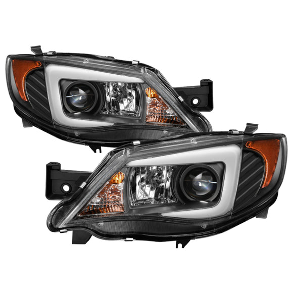 Spyder Subaru WRX 08-09 Projector Headlights - Halogen Model Only - Black PRO-YD-SWRX08-LBDRL-BK