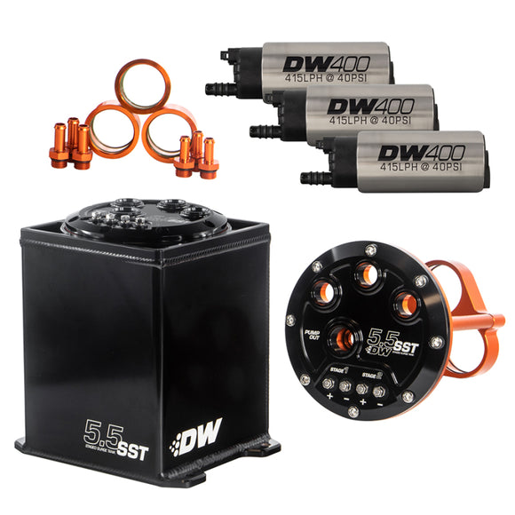 DeatschWerks 5.5L Modular Surge Tank Includes 3 DW400 Fuel Pumps